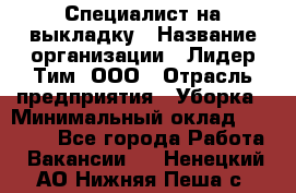 Специалист на выкладку › Название организации ­ Лидер Тим, ООО › Отрасль предприятия ­ Уборка › Минимальный оклад ­ 28 050 - Все города Работа » Вакансии   . Ненецкий АО,Нижняя Пеша с.